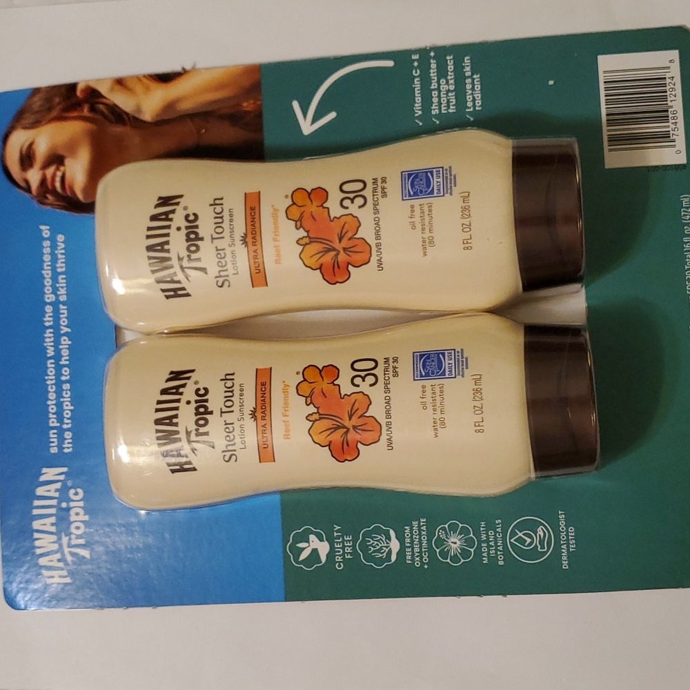 Hawaiian Tropic sheer Touch lotion Sunscreen 2- 8fl.oz.Pack